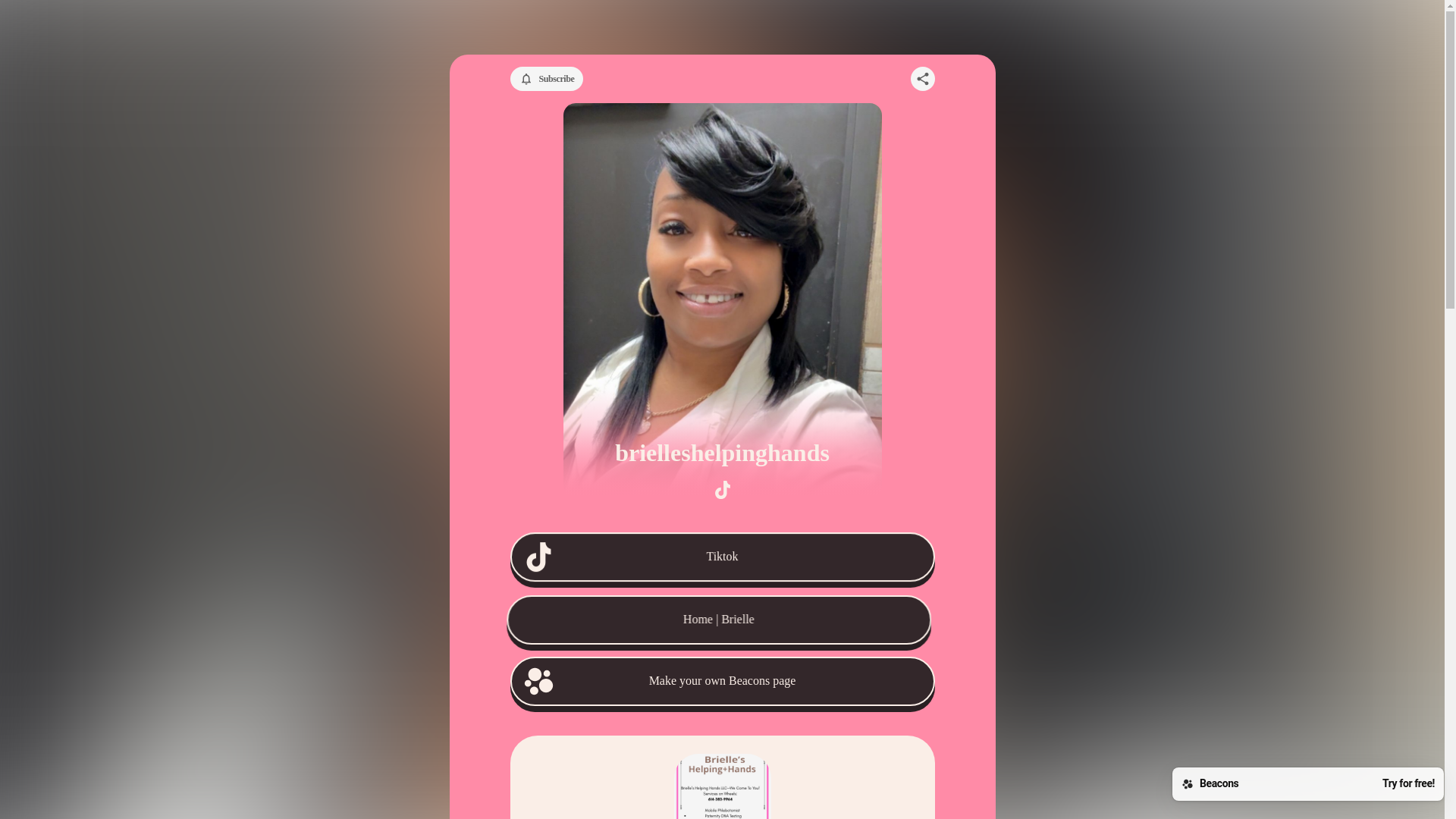 website screenshot of https://brielleshelpinghands.com/