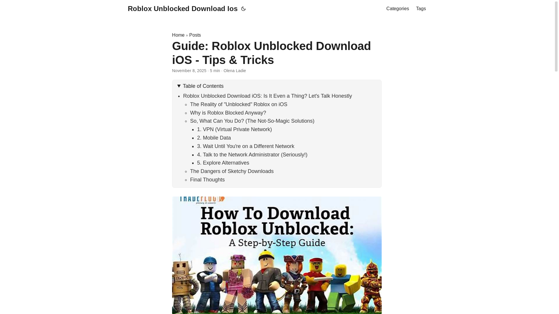 website screenshot of https://roblox-unblocked-download-ios.pages.dev/