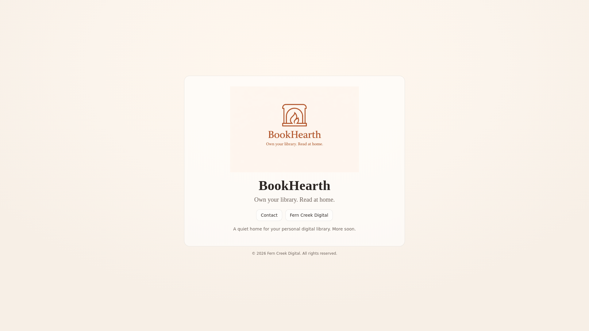 website screenshot of https://bookhearth.digital/
