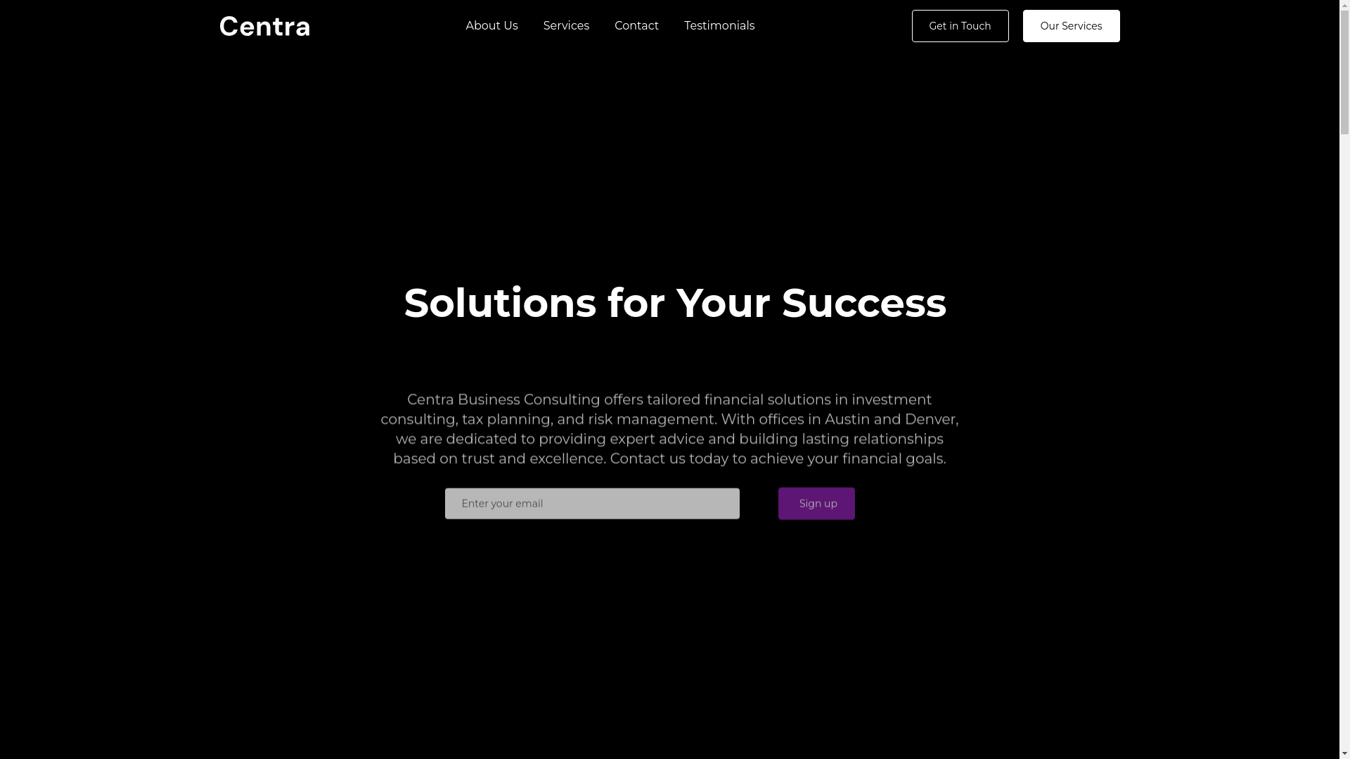 website screenshot of https://centraconsultings.com/