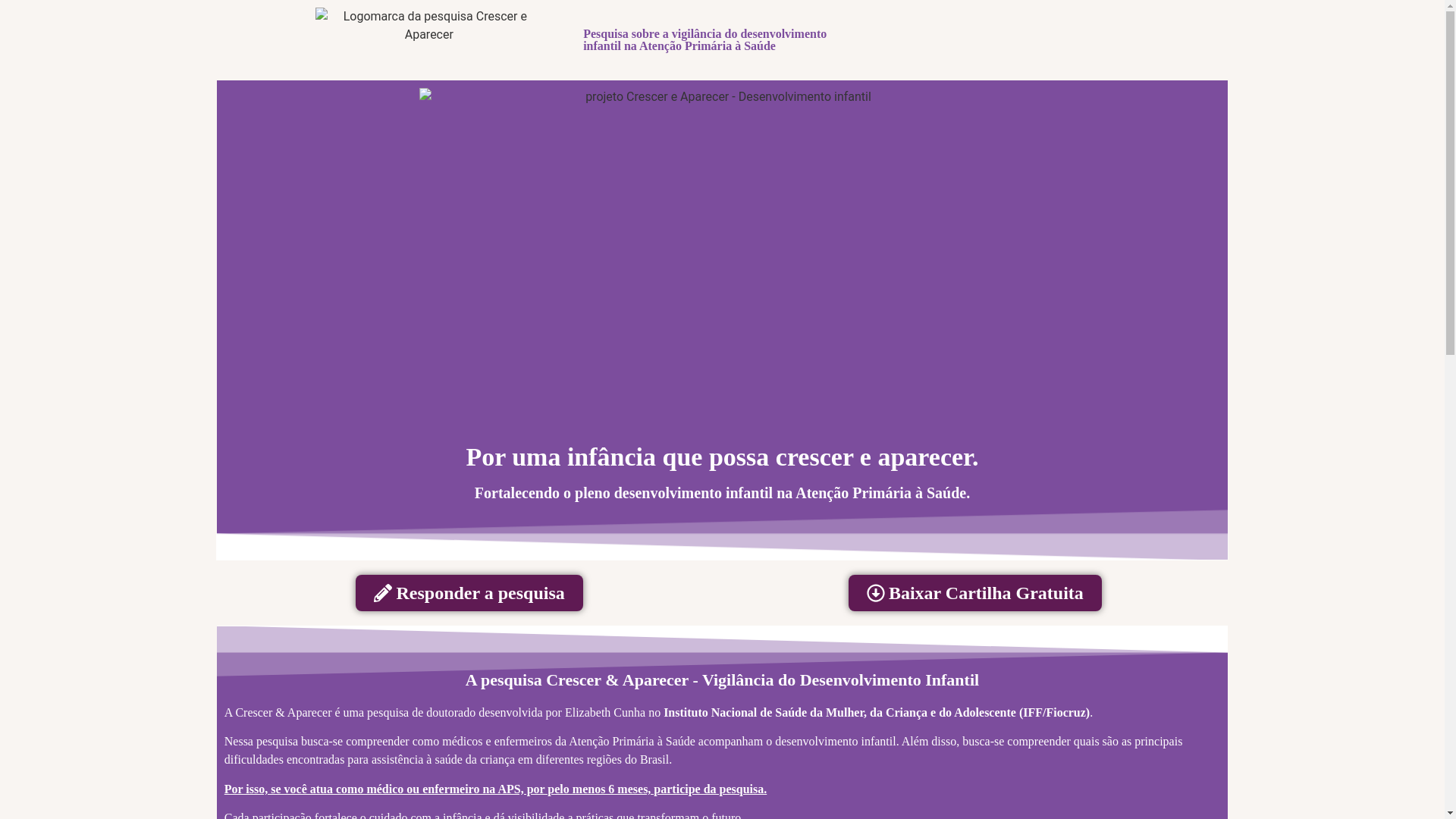 website screenshot of https://projetocrescereaparecer.com.br/