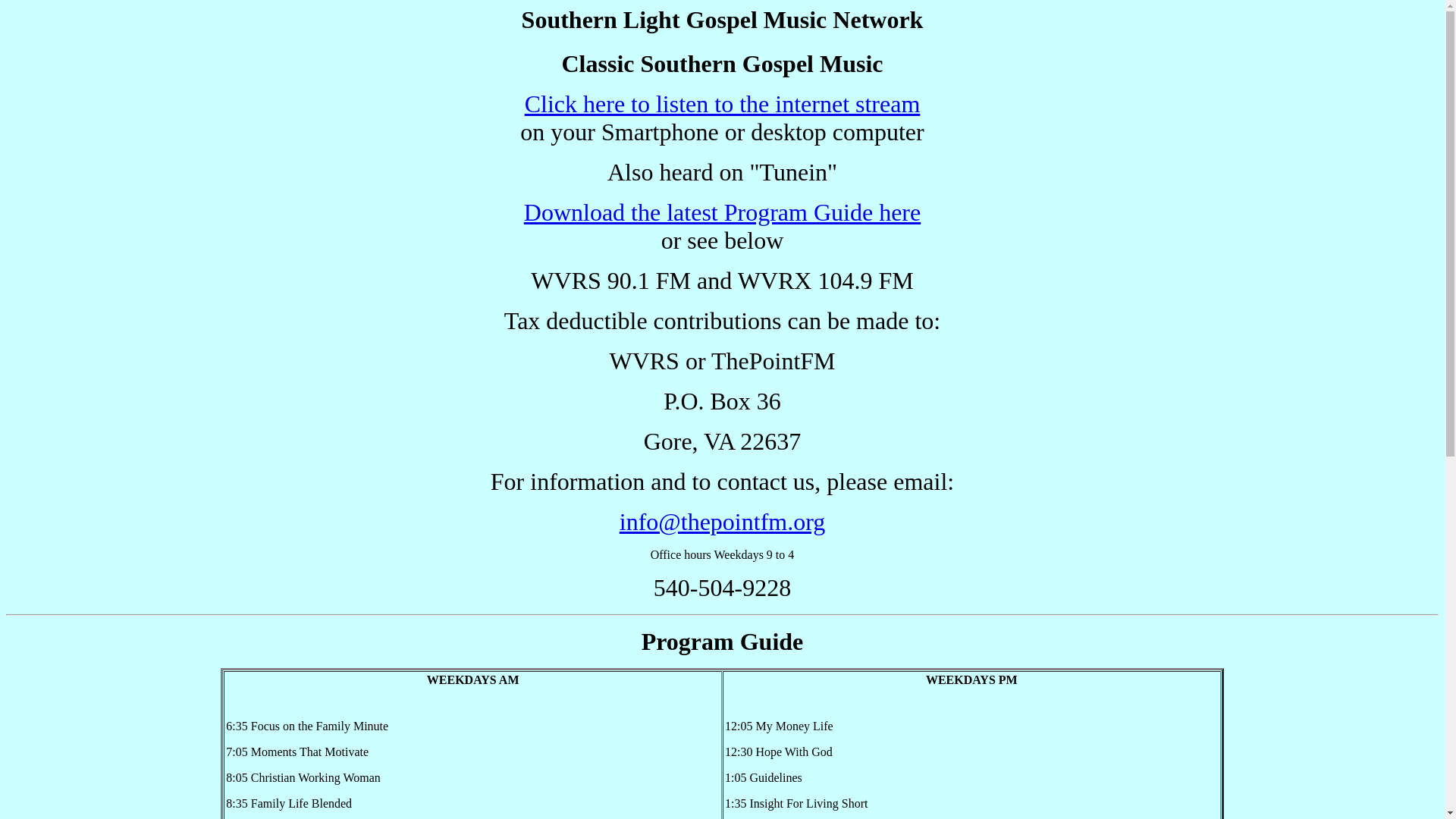 website screenshot of https://southernlight.fm/