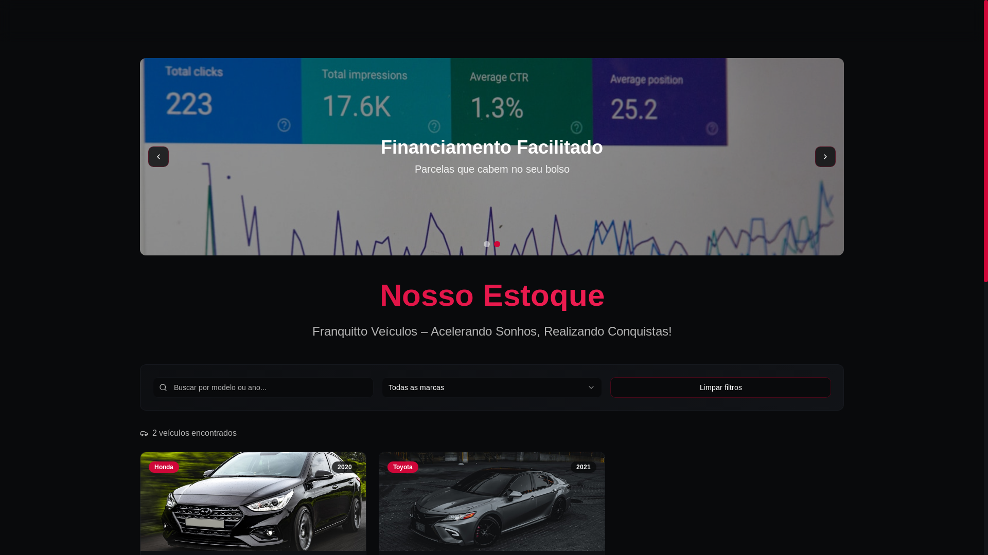 website screenshot of https://franquittoveiculoscatalogo.site/