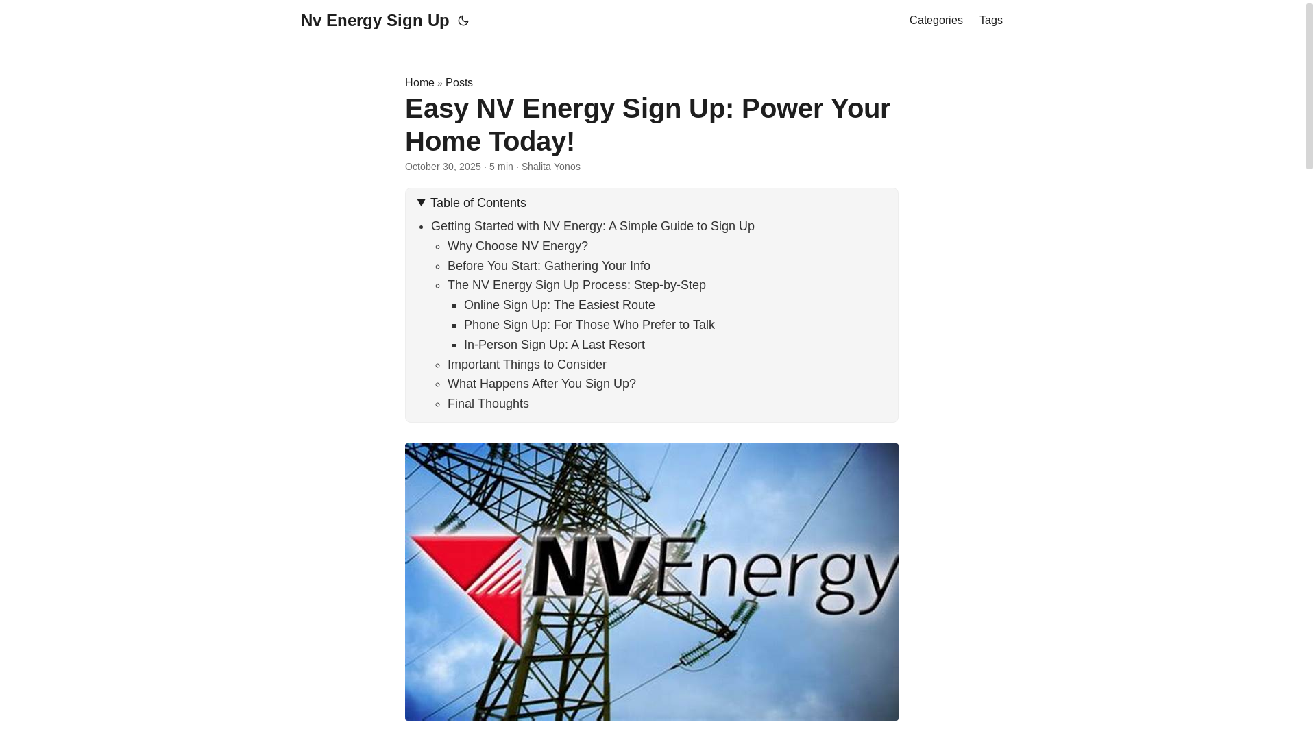 website screenshot of https://nv-energy-sign-up.pages.dev/