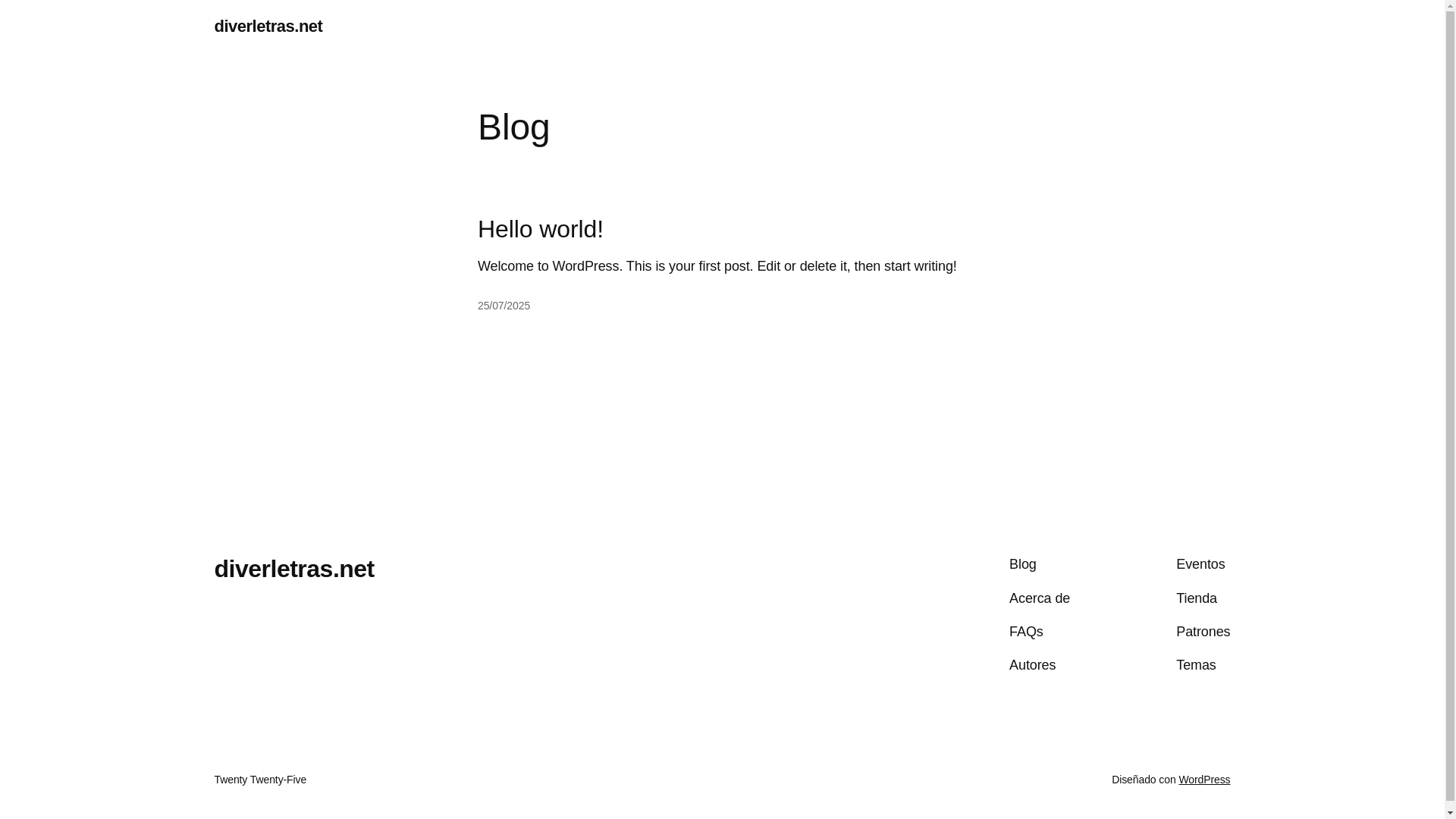 website screenshot of https://diverletras.net/