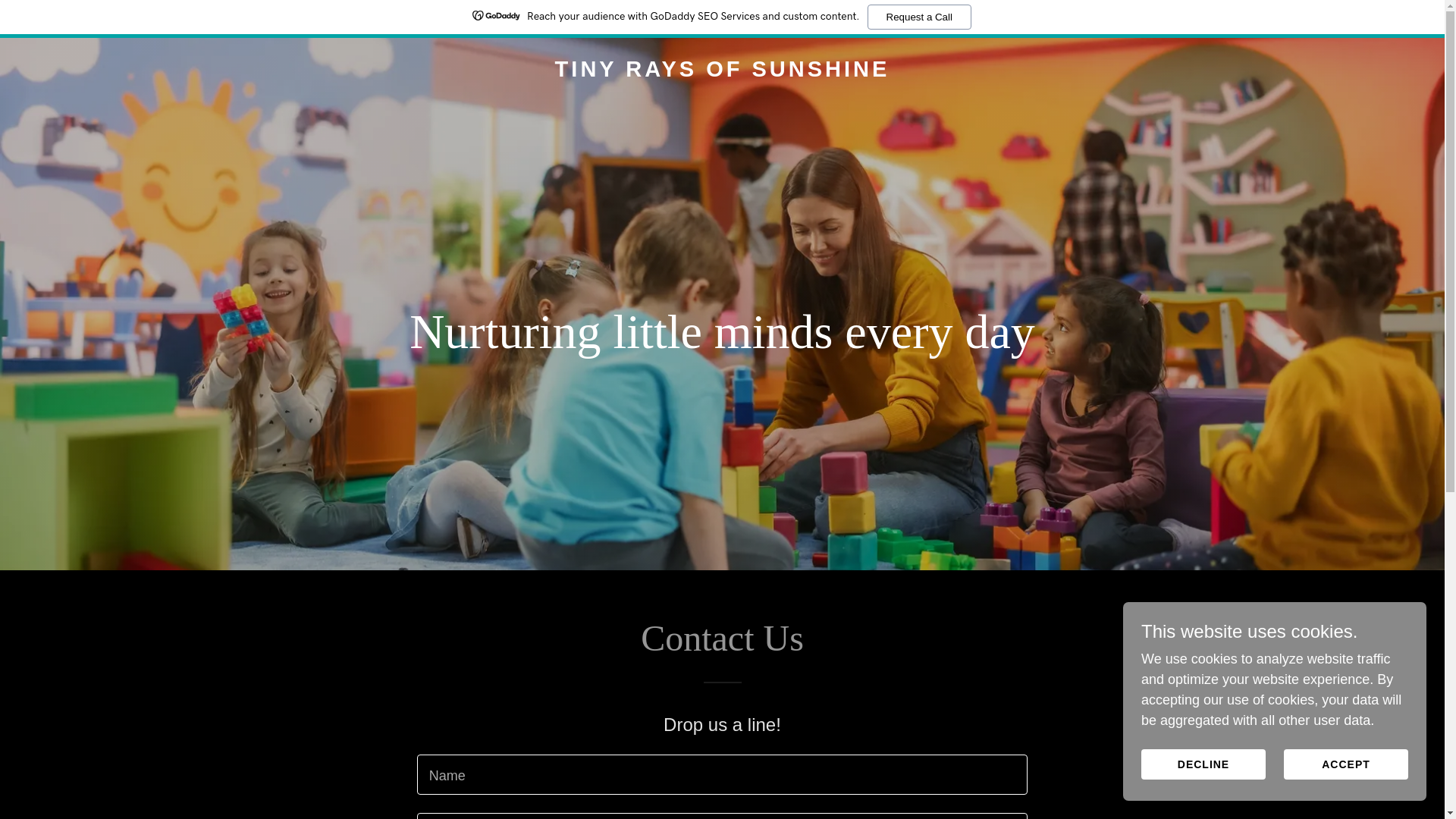 website screenshot of https://tinyraysofsunshine.co.uk/
