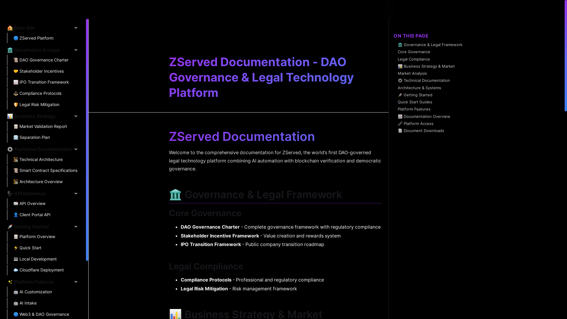 website screenshot of https://zserved-docs.pages.dev/