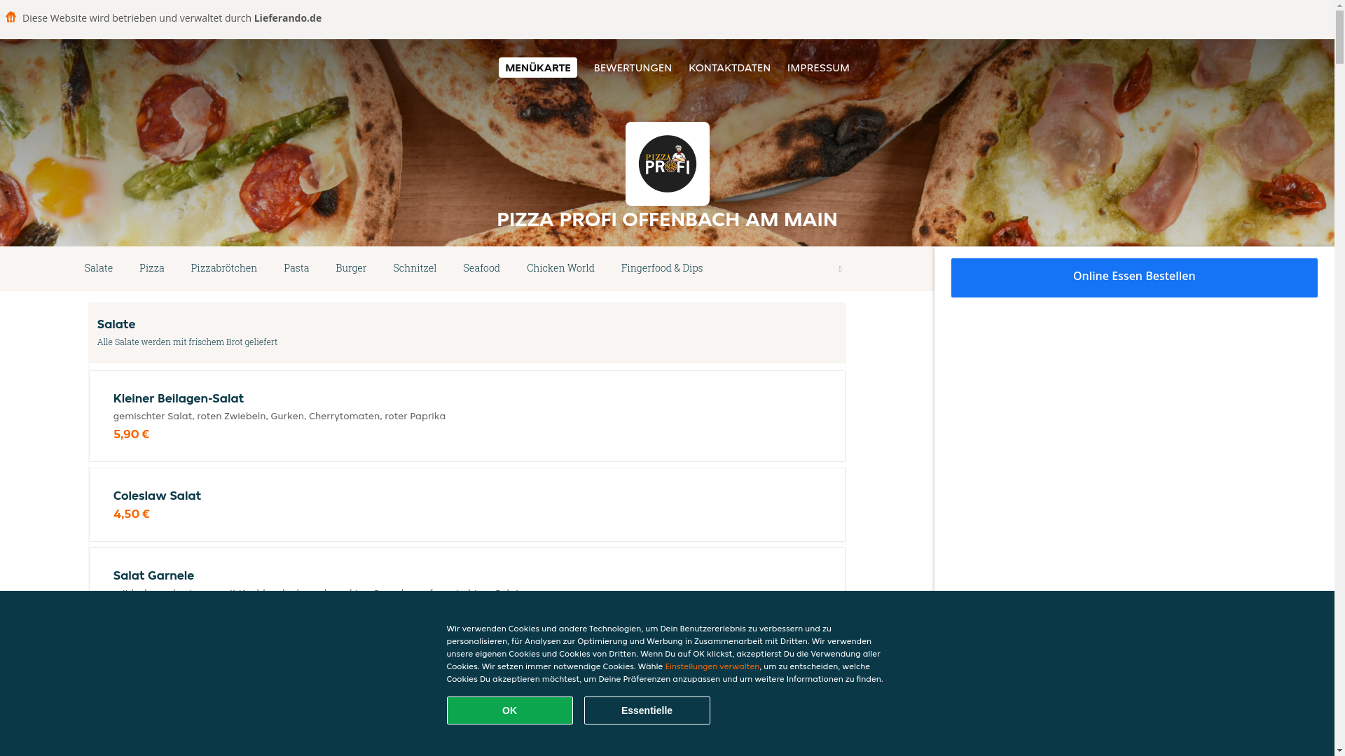 website screenshot of https://pizzaprofi-offenbachammain.de/