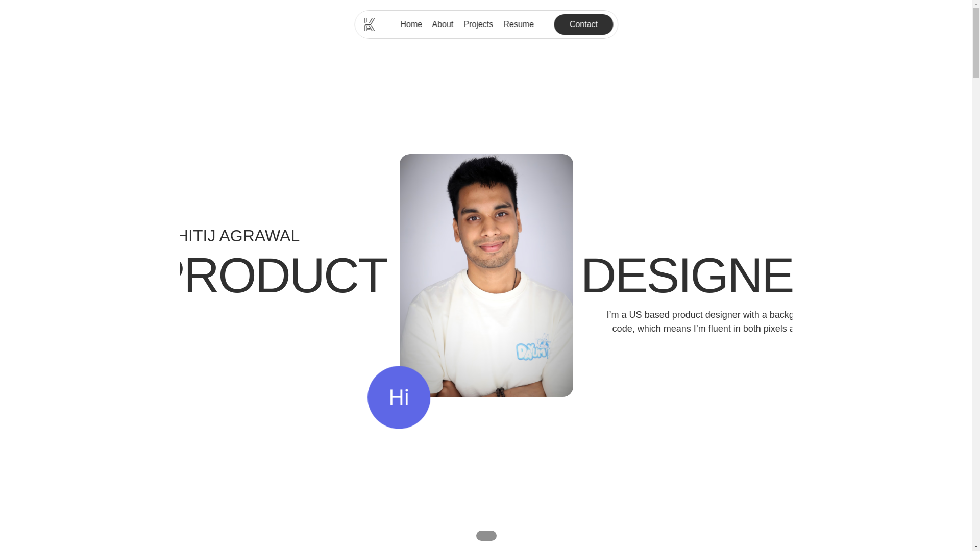 website screenshot of https://kshitijagrawal.design/