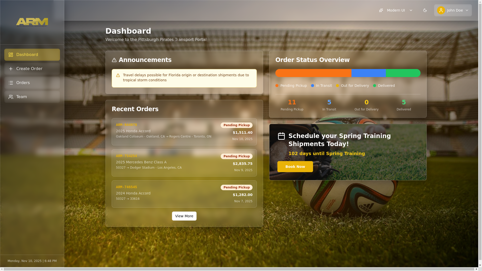 website screenshot of https://mlbportal.cfd/