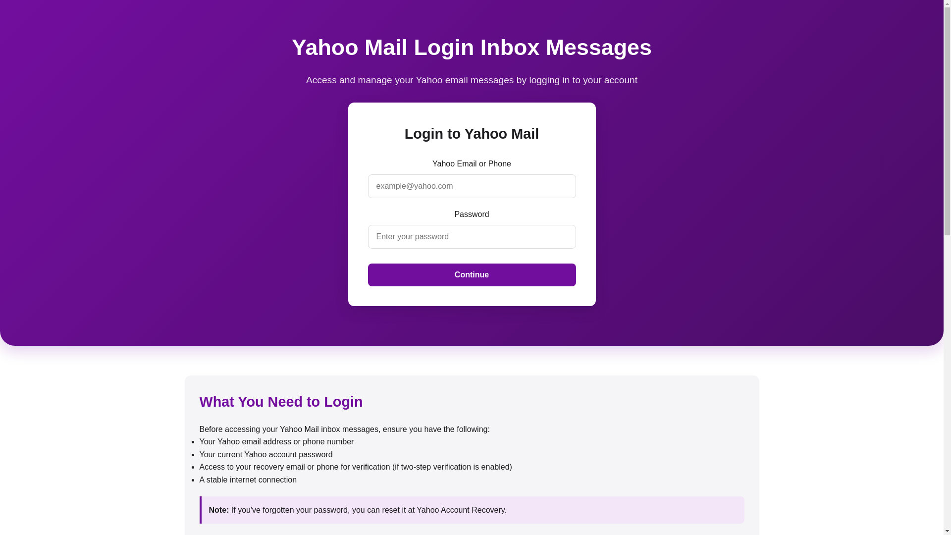 website screenshot of https://yahoomailyahooinbox.pages.dev/