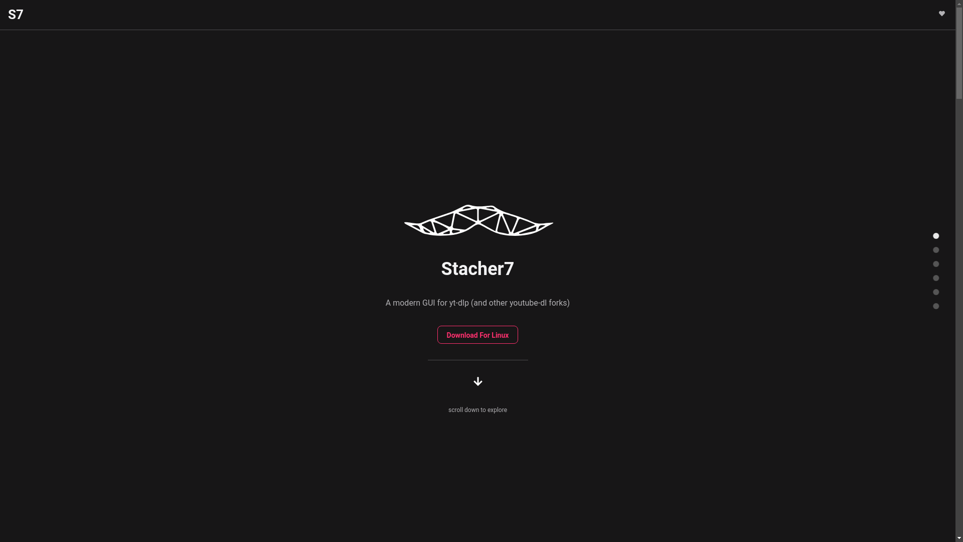 website screenshot of https://stacher.io/