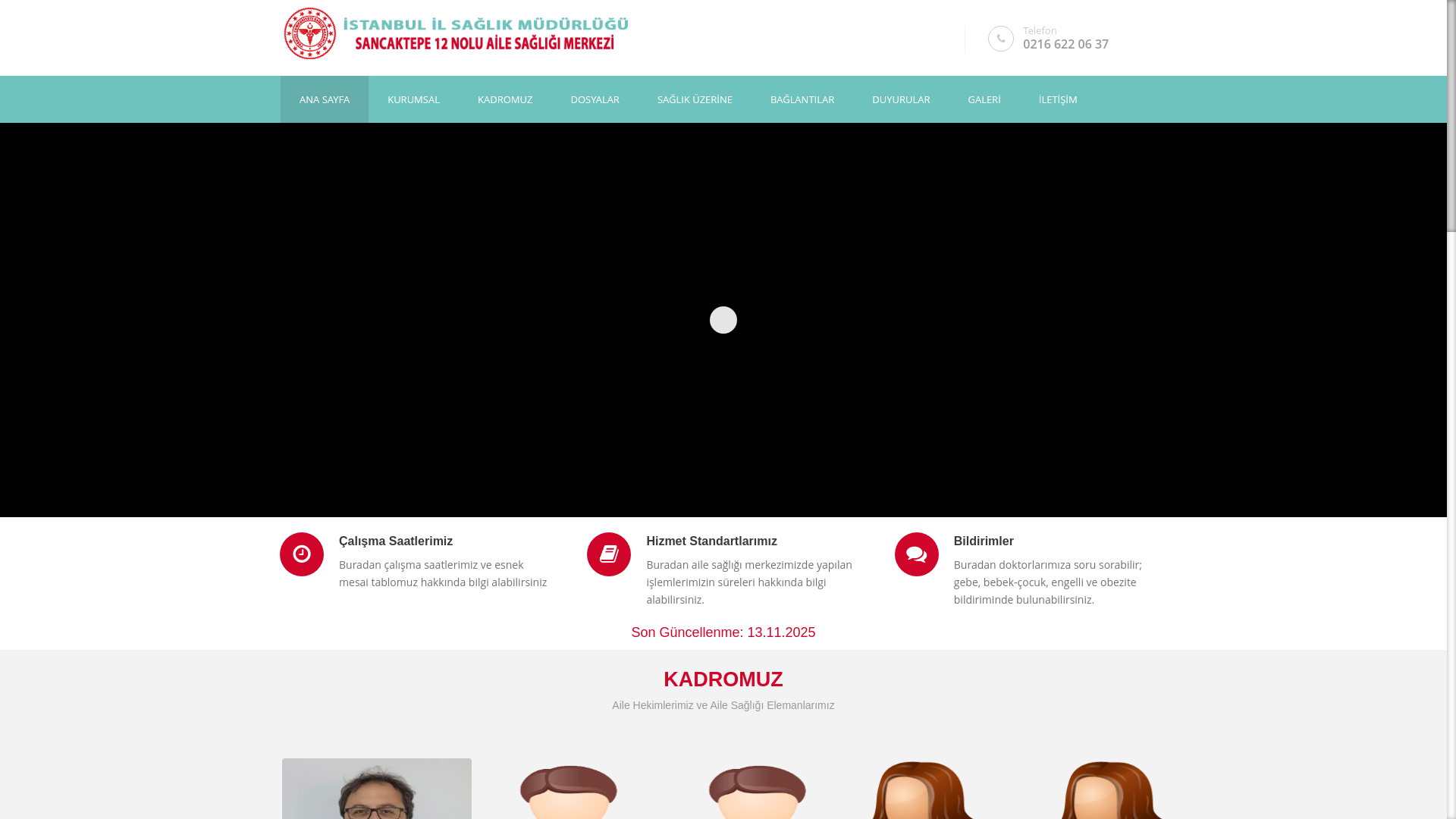 website screenshot of https://sancaktepe12noluailesagligimerkezi.com.tr/