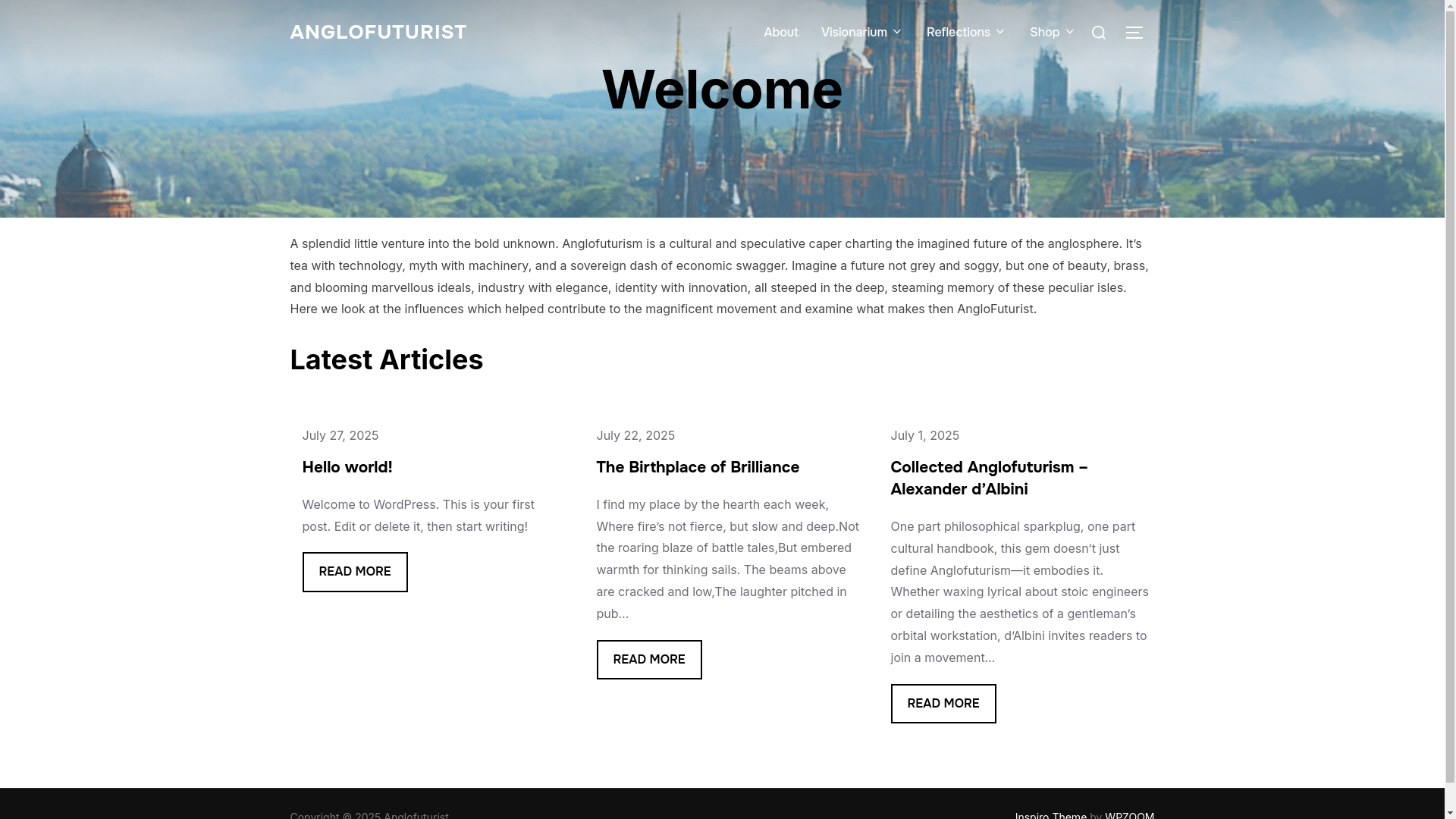 website screenshot of https://anglofuturist.com/