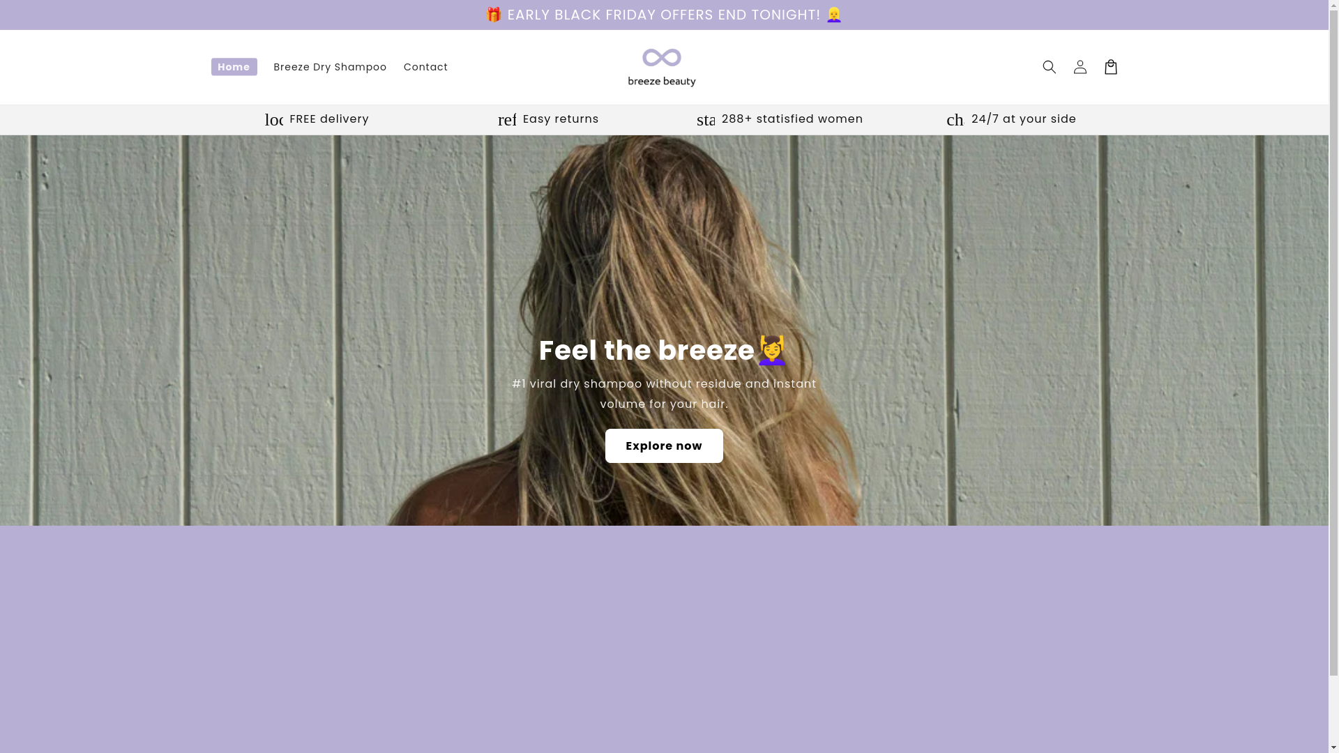 website screenshot of https://mybreezebeauty.com/
