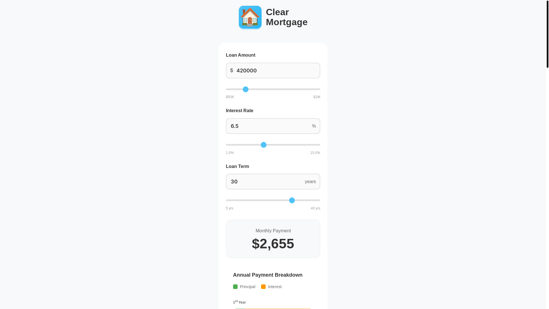 website screenshot of https://clearmortgage.pages.dev/