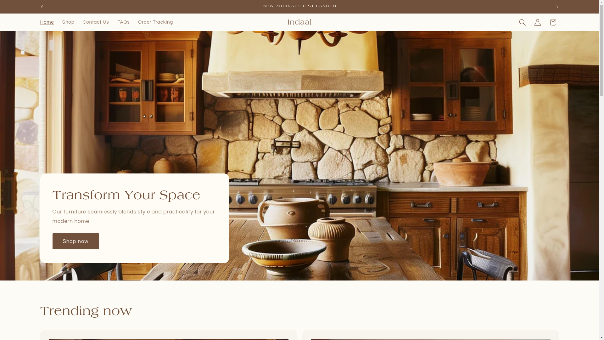 website screenshot of https://indaal.shop/