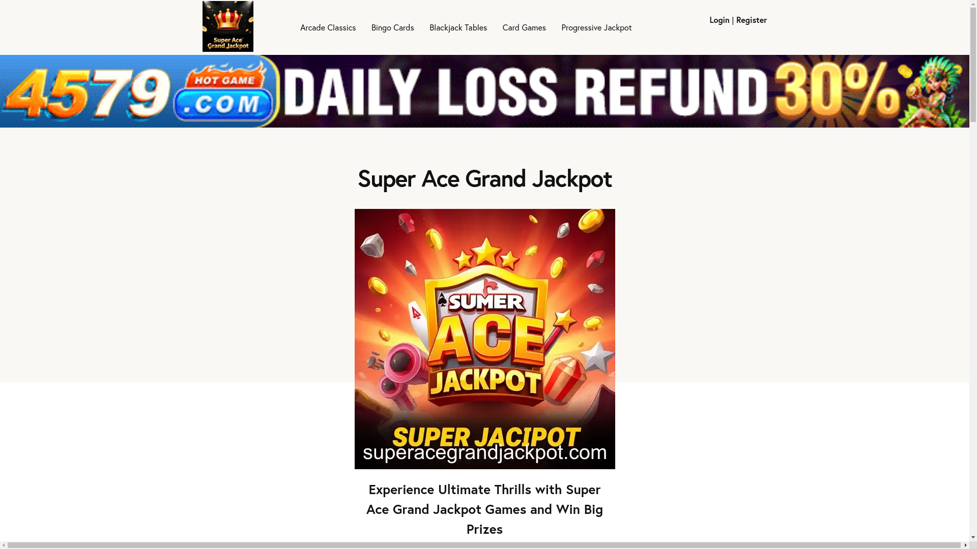 website screenshot of https://superacegrandjackpot.com/