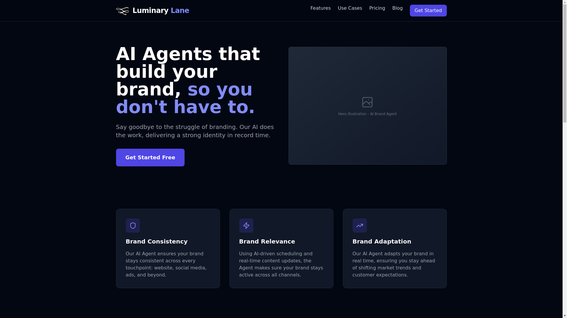 website screenshot of https://luminarylane-website.pages.dev/