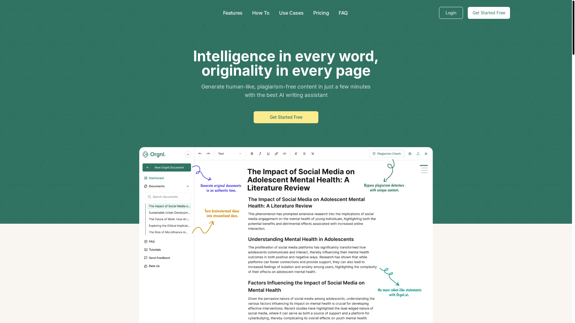 website screenshot of https://orgnl-ai-landing-website.pages.dev/