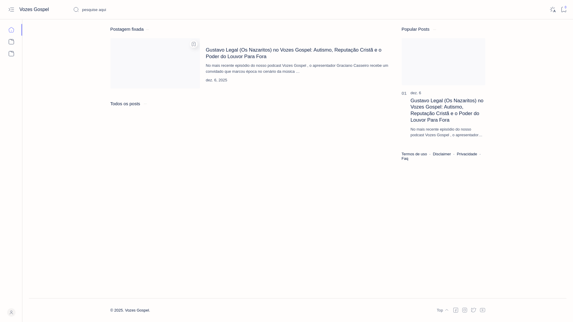 website screenshot of https://vozesgospel.com.br/