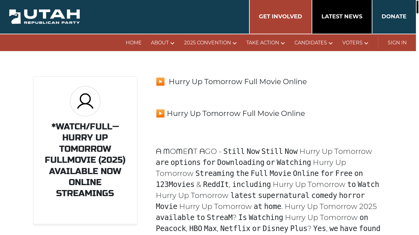 website screenshot of https://www.utgop.org/kancut/_watch_hurry_up_tomorrow_2025_fullmovie_available_now_online_streaming