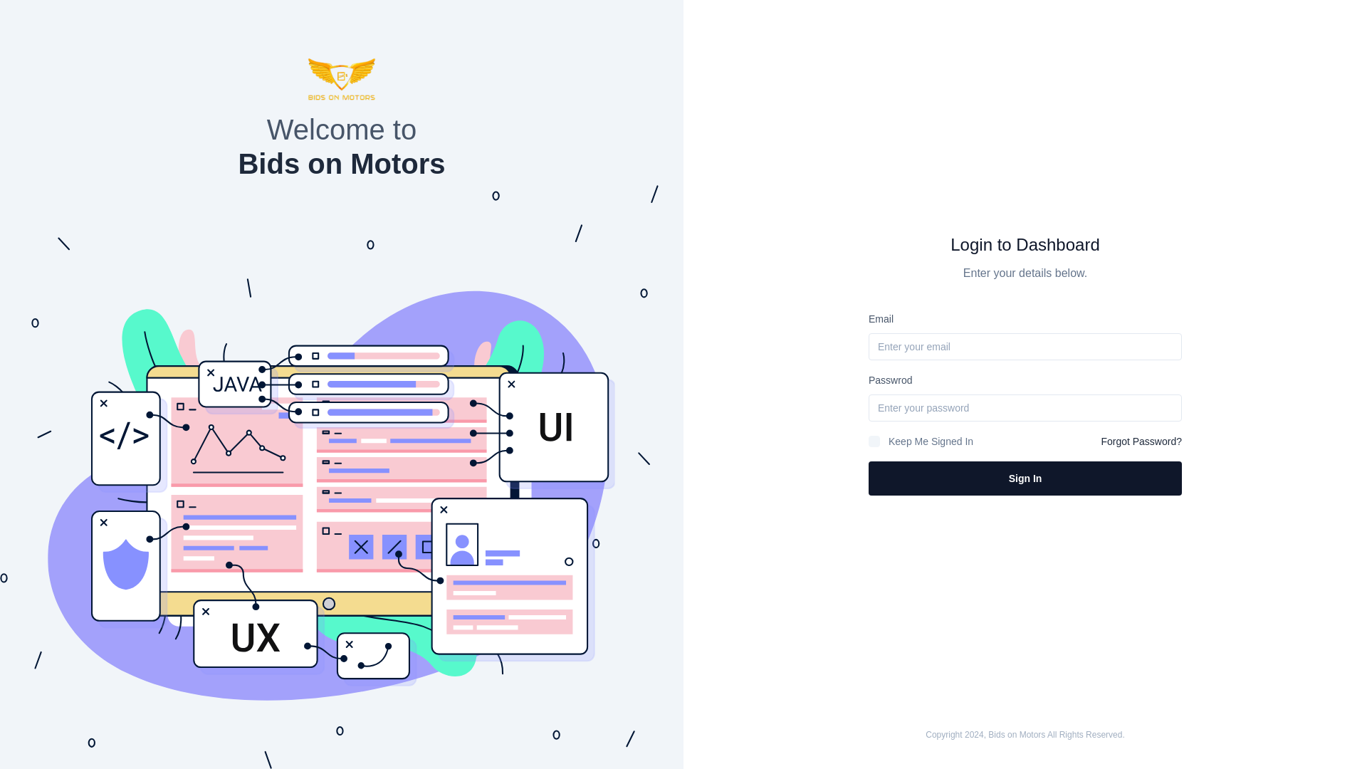 website screenshot of https://bidsmanager.work/