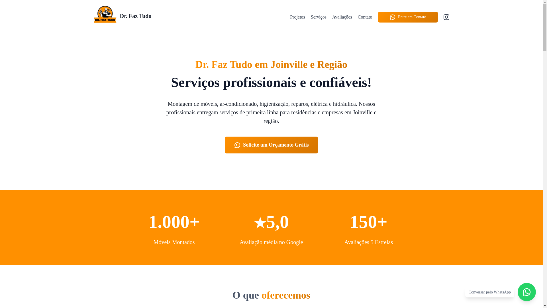 website screenshot of https://drfaztudojoinville.com.br/
