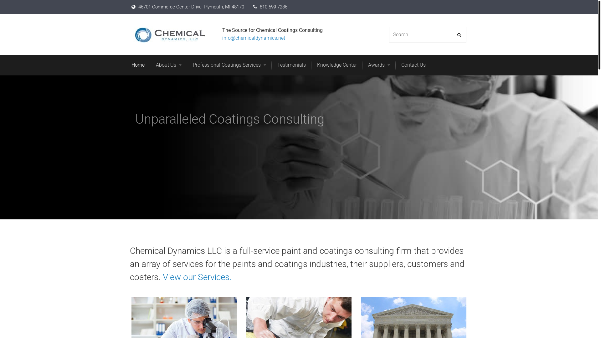website screenshot of https://mychemicaldynamics.com/