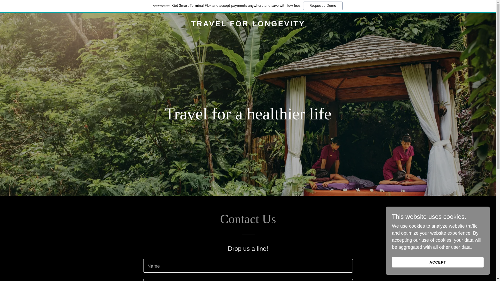 website screenshot of https://travelforlongevity.com/