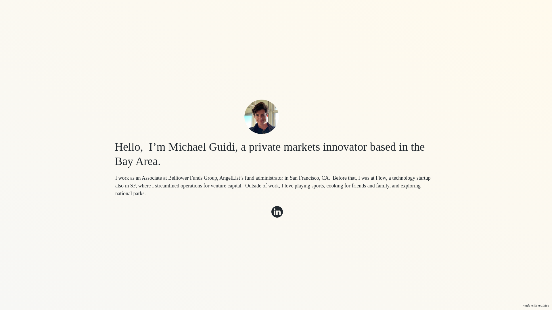 website screenshot of https://michaelguidi.com/