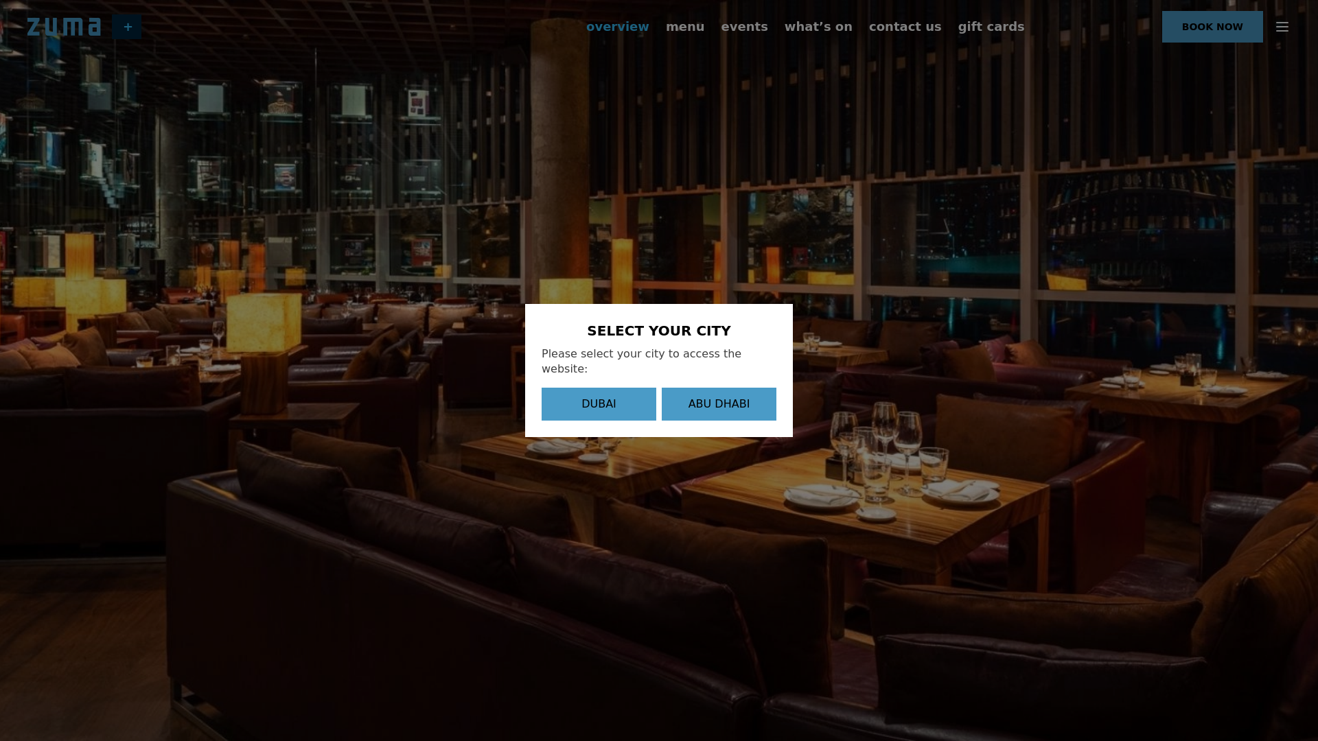 website screenshot of https://zuma-restaurant-arabian.com/