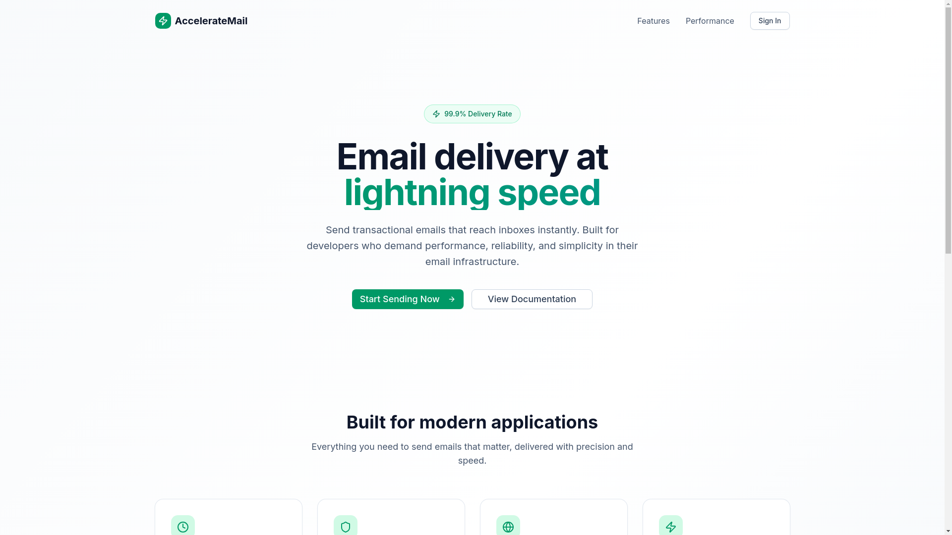 website screenshot of https://acceleratemail-web.pages.dev/