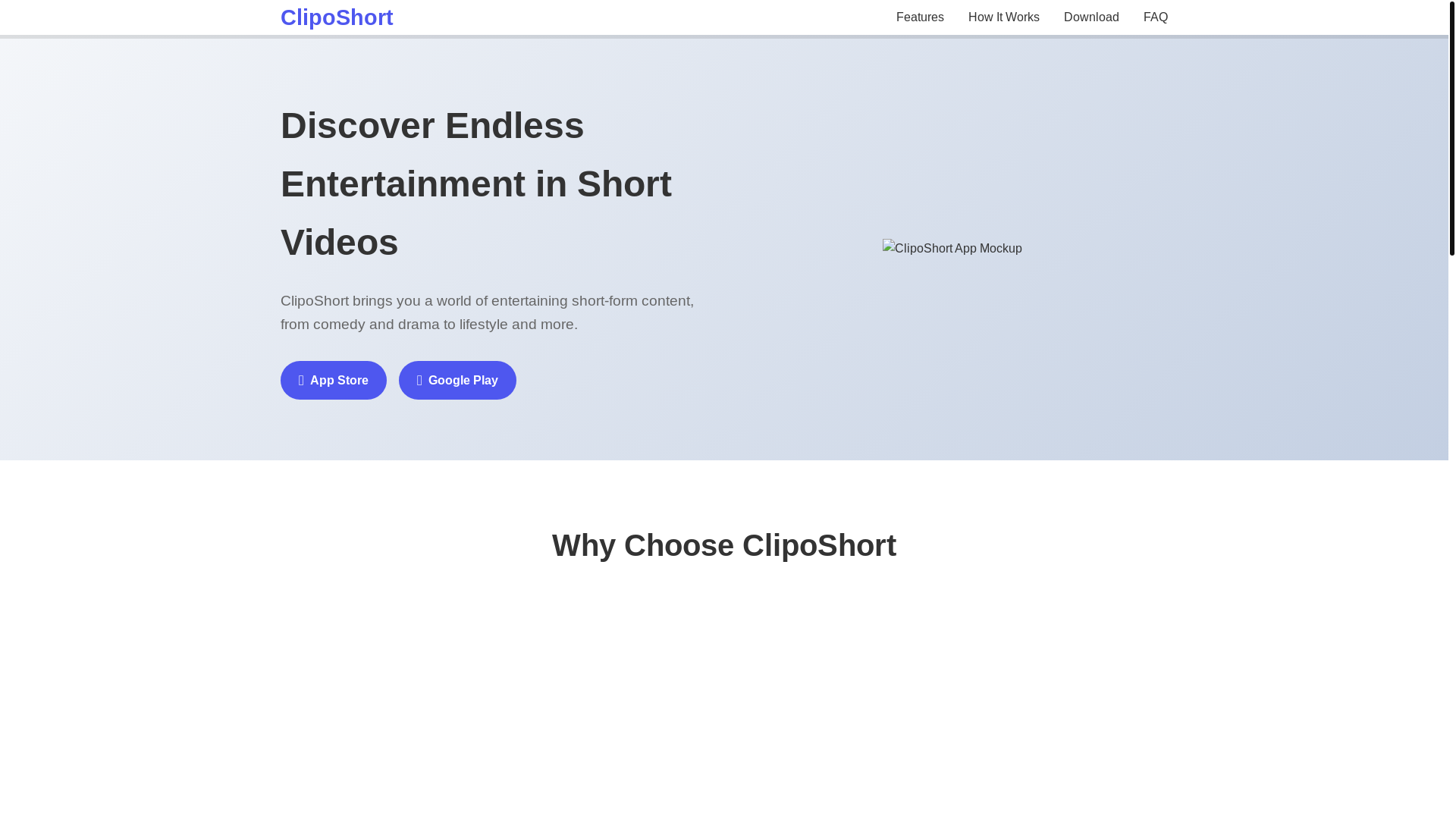 website screenshot of https://cliposhort-landing.pages.dev/