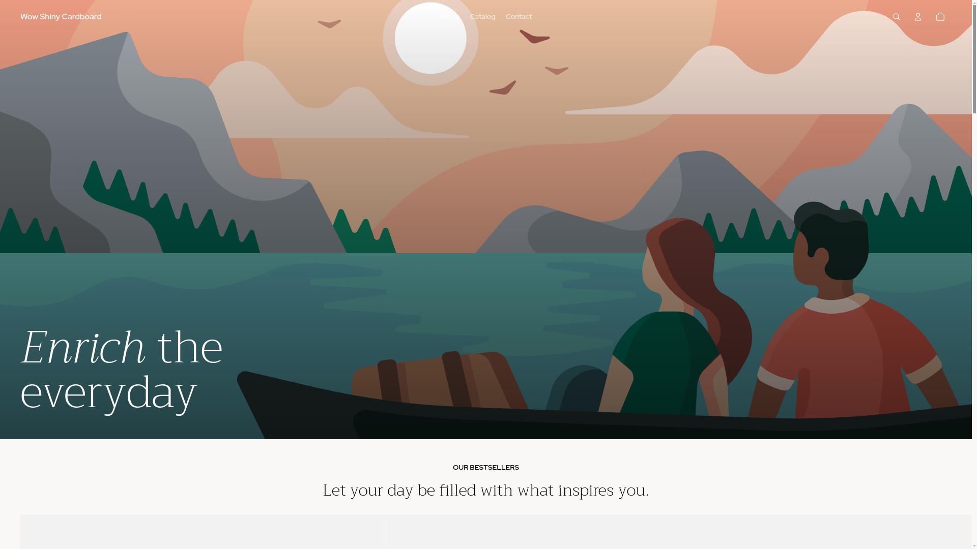 website screenshot of https://wowshinycardboard.com/