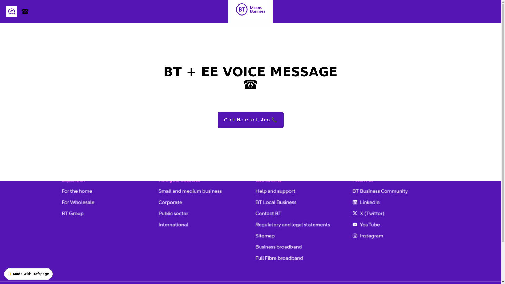 website screenshot of https://calling.daftpage.com