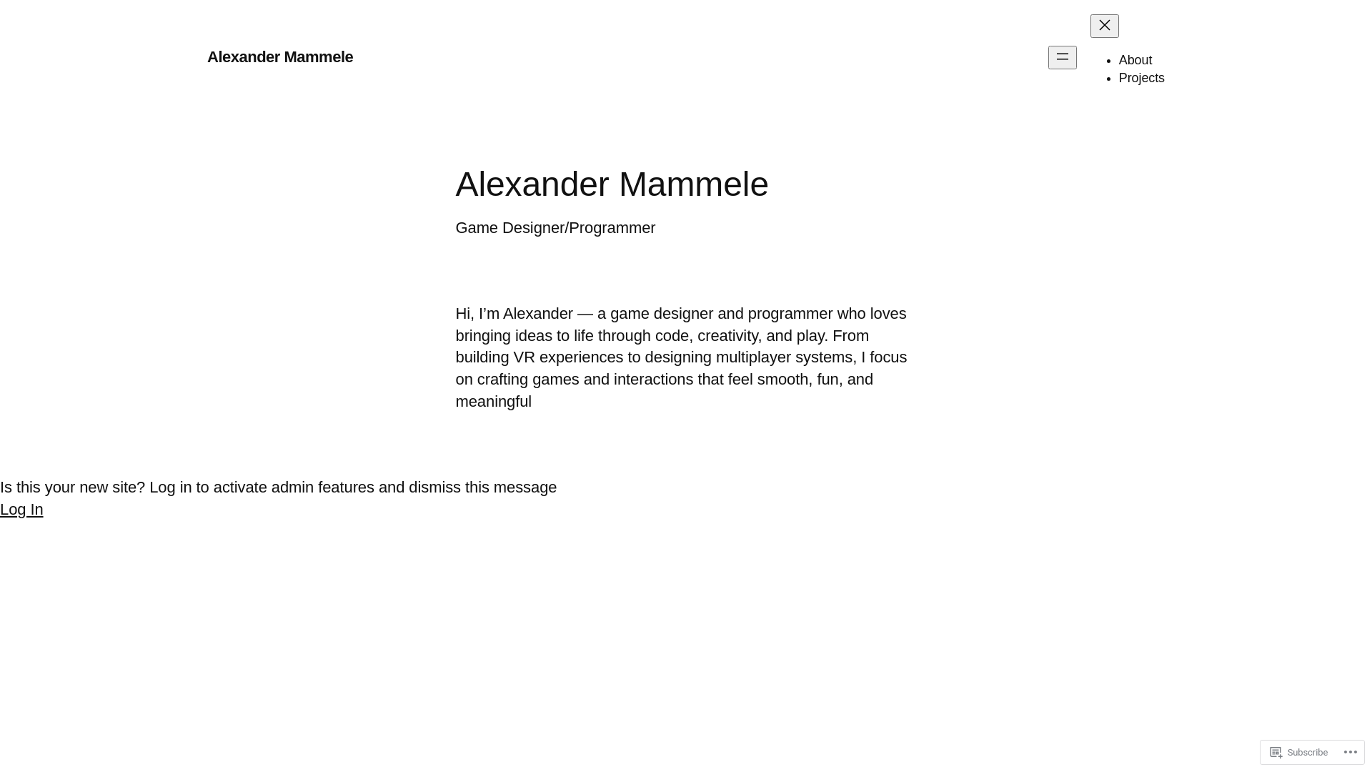 website screenshot of https://alexandermammele.com/