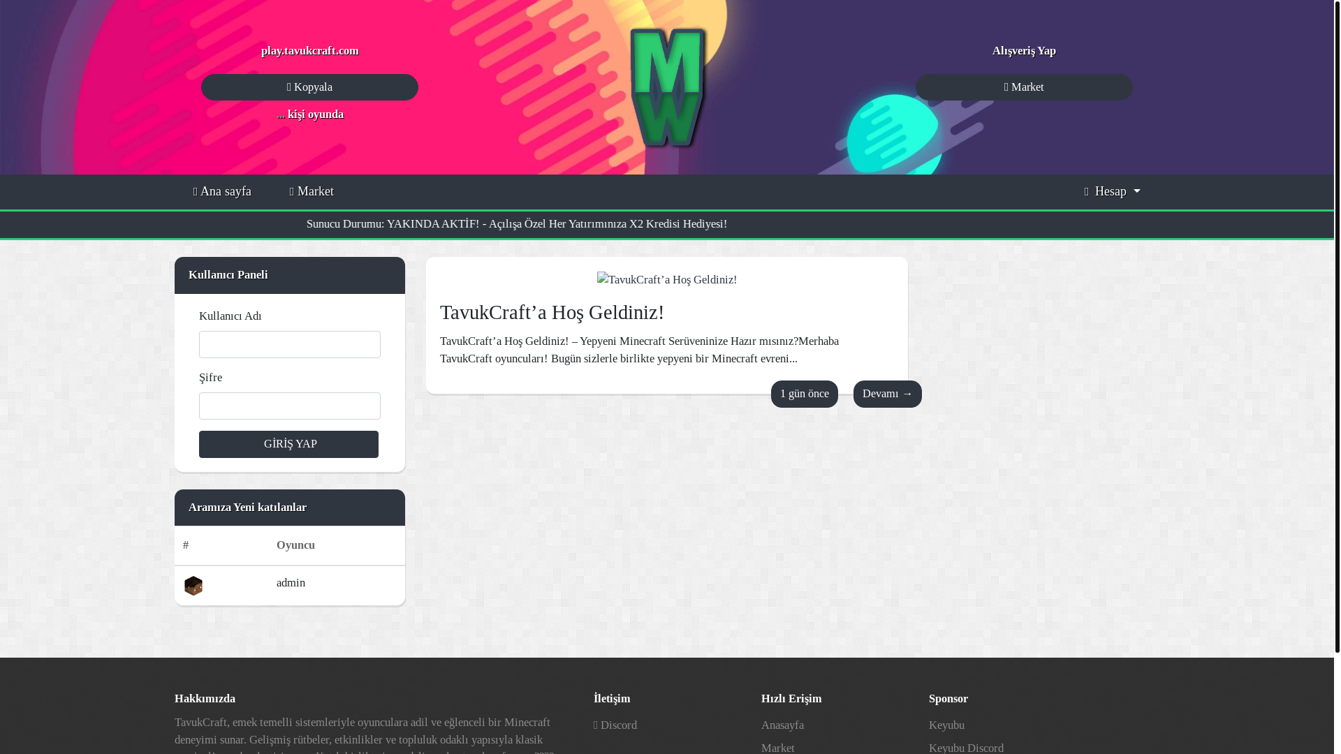 website screenshot of https://tavukcraft.com/