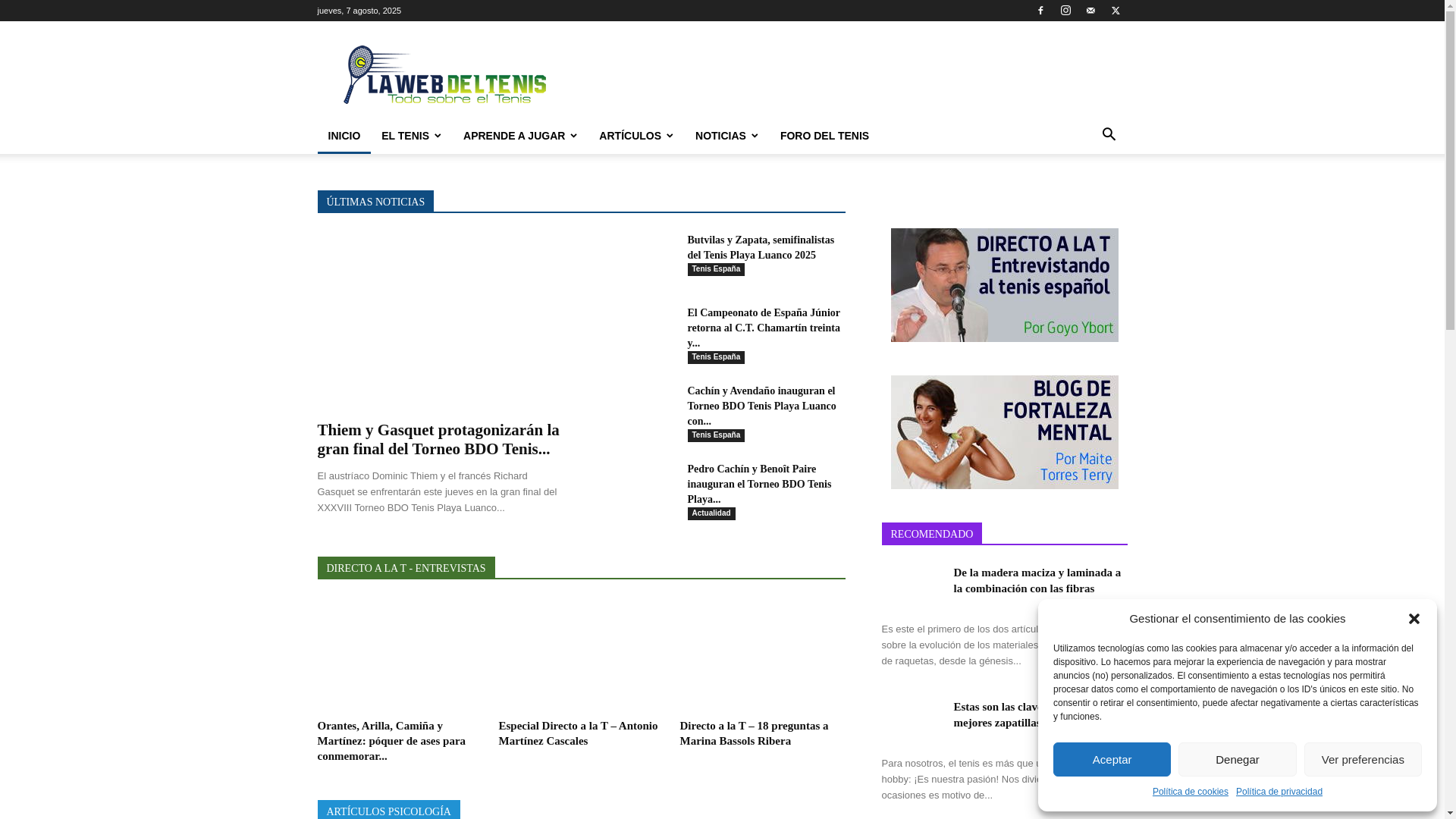 website screenshot of https://lawebdeltenis.es/