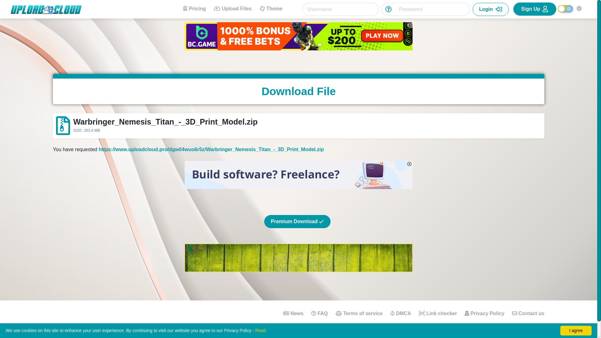 website screenshot of https://www.uploadcloud.pro/dgw04wuo6r5z/Warbringer_Nemesis_Titan_-_3D_Print_Model.zip.html