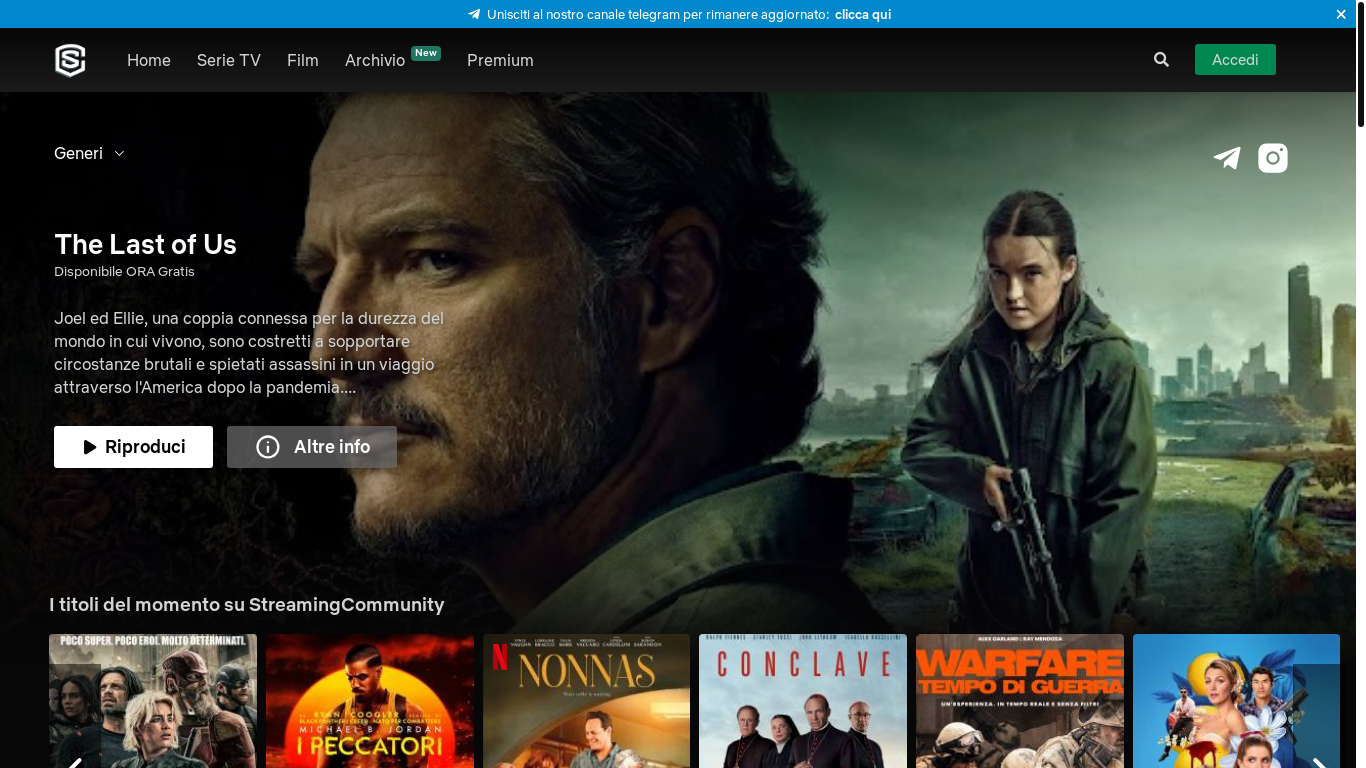 website screenshot of https://streaming-community.ovh/