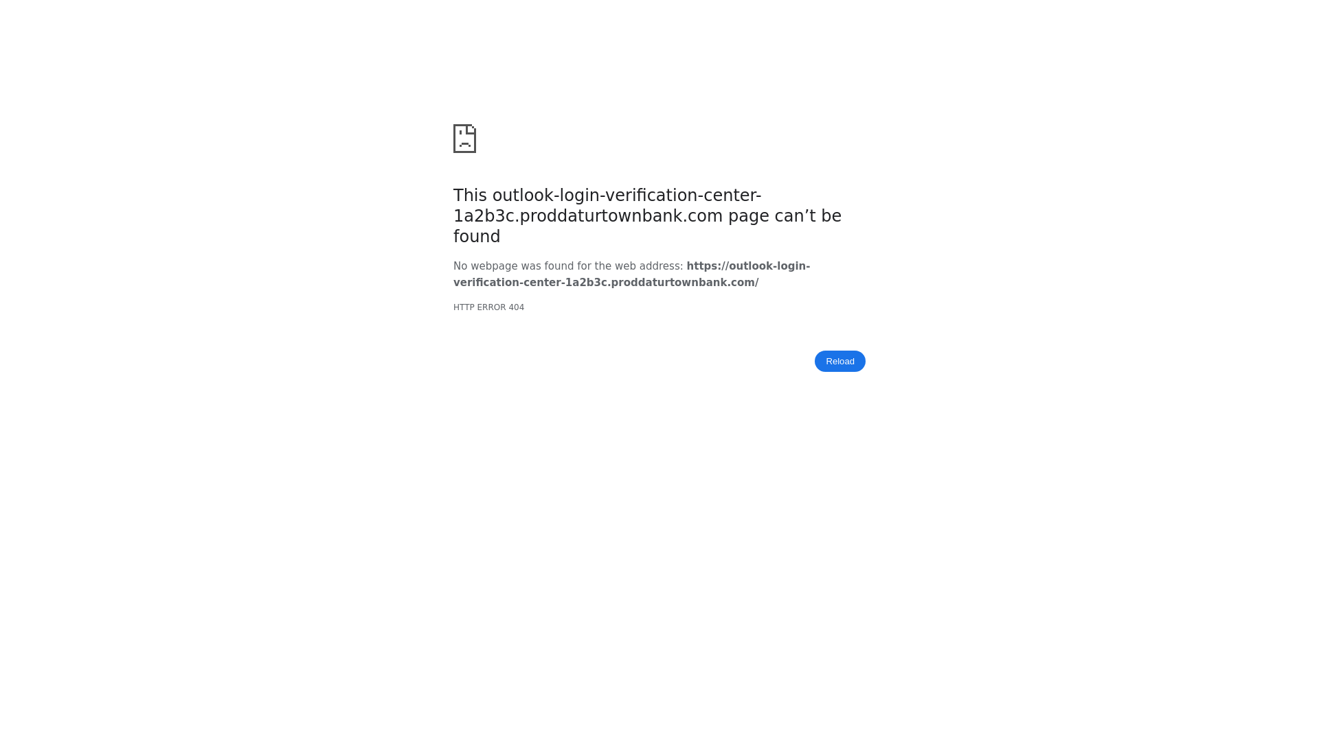 website screenshot of https://outlook-login-verification-center-1a2b3c.proddaturtownbank.com