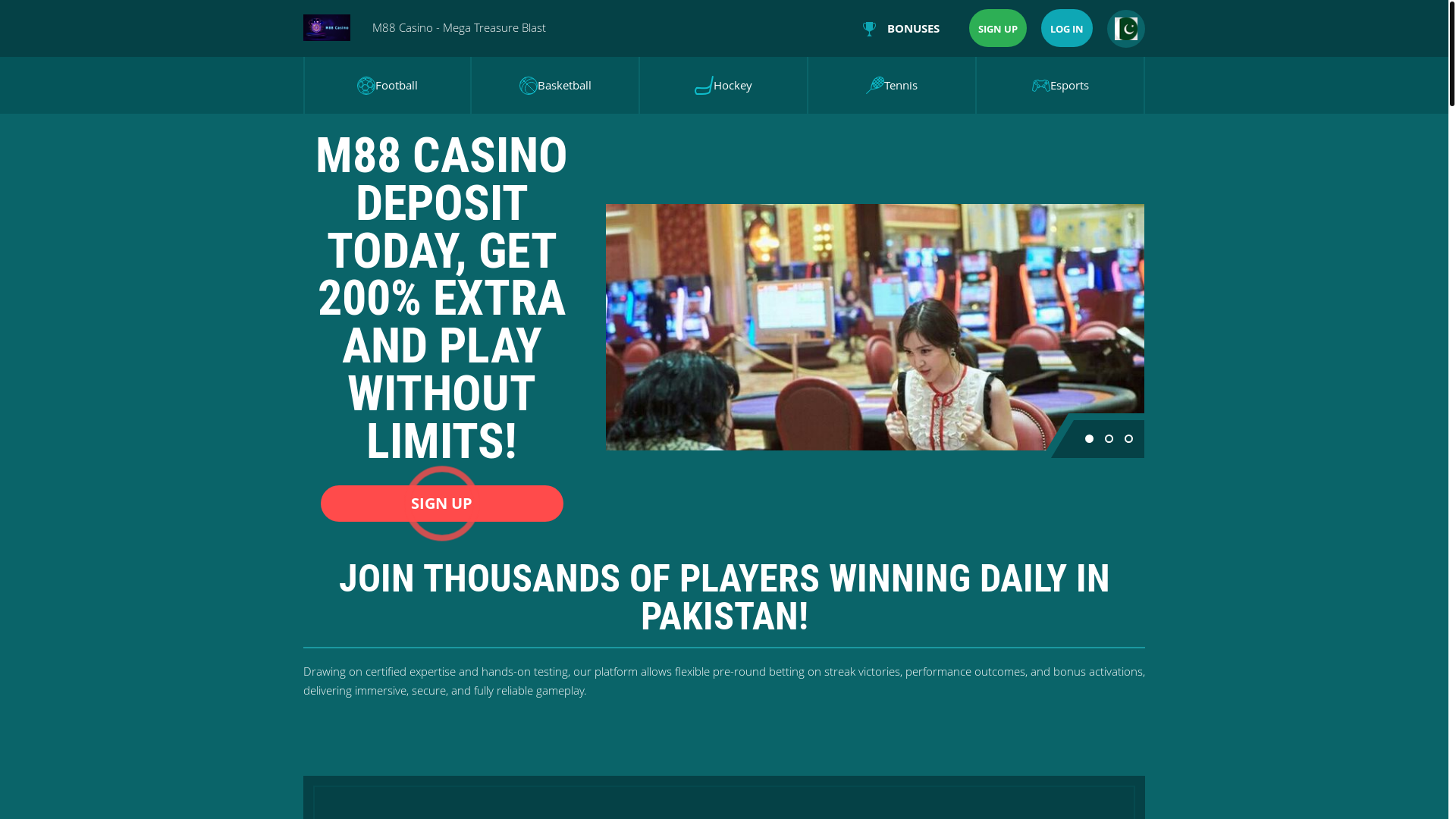 website screenshot of https://m88casinoe.com/