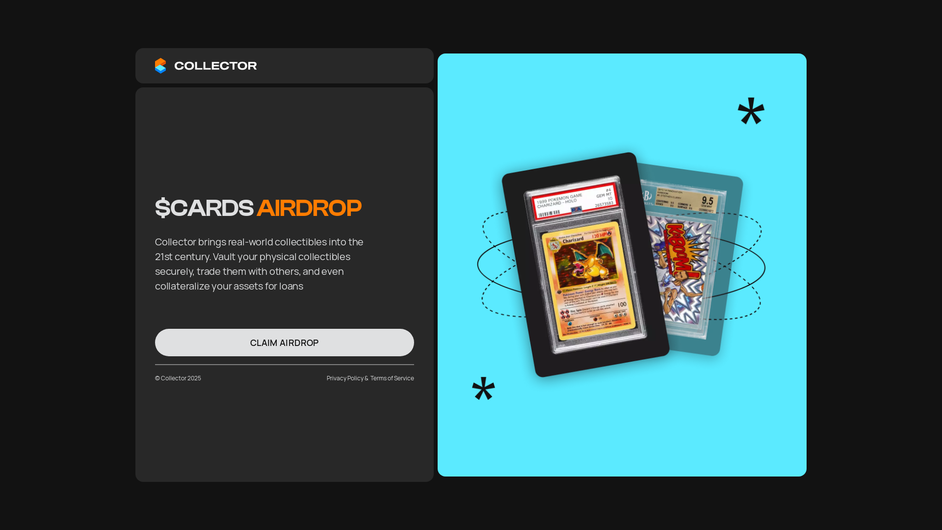 website screenshot of https://collectorcrypts.net/