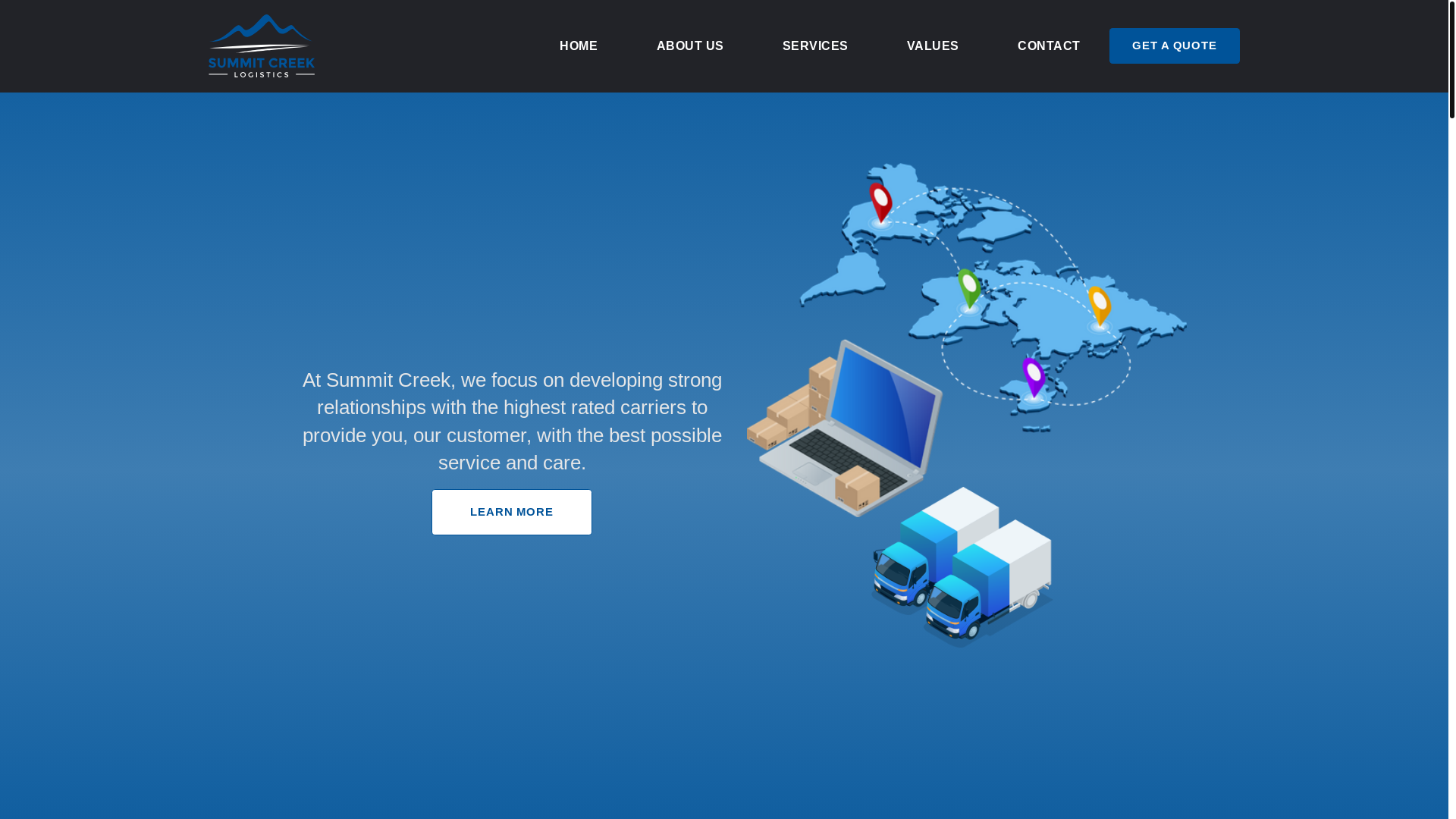 website screenshot of https://trendsummitcreeklogistics.com/