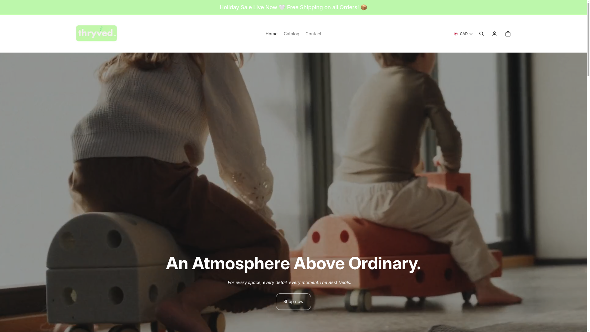 website screenshot of https://thryved.com/