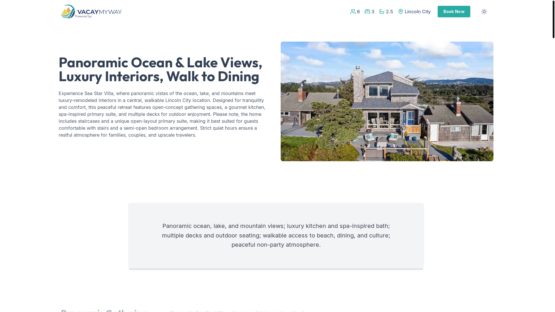 website screenshot of https://serenecrest.villas/