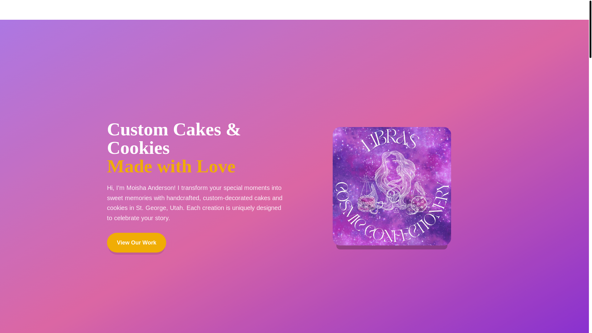 website screenshot of https://librascosmicconfectionery.com/