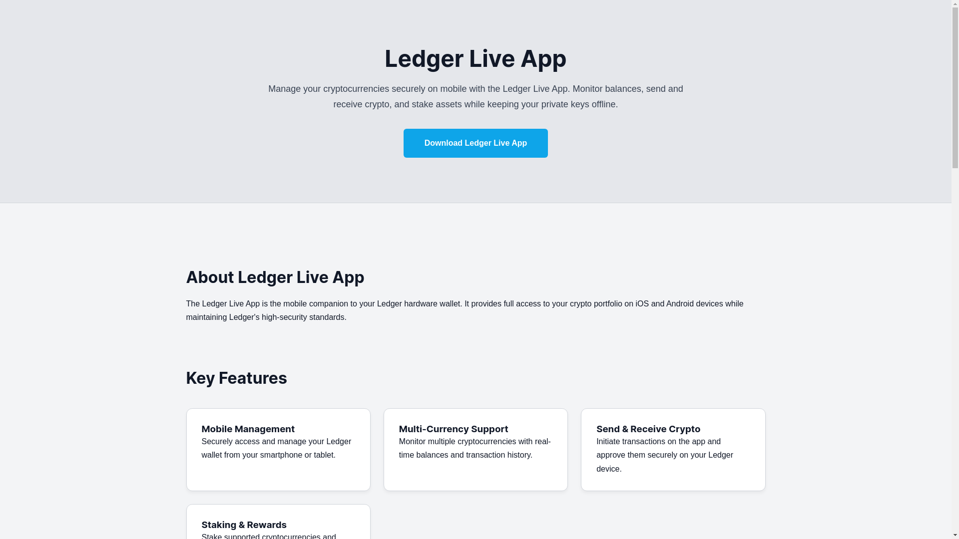 website screenshot of https://startledegrapp.ghost.io/ledger-live-app/