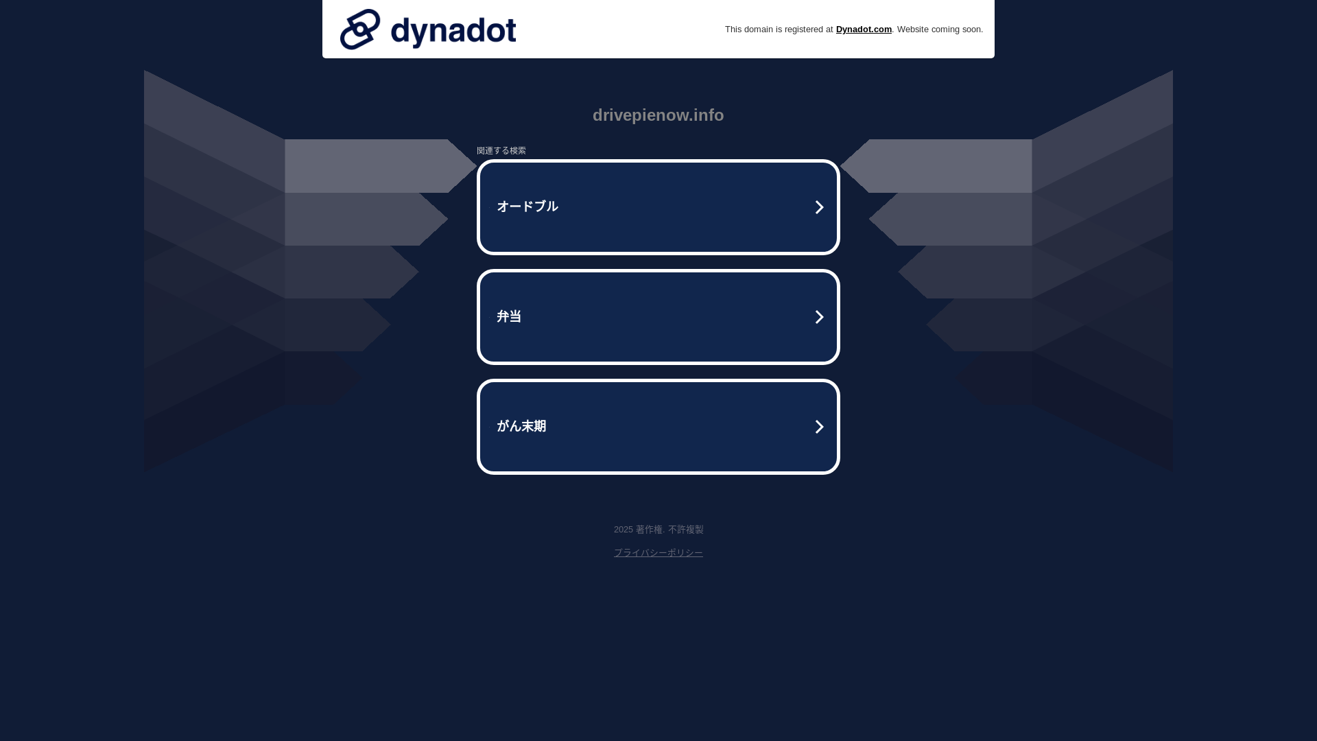 website screenshot of https://drivepienow.info/